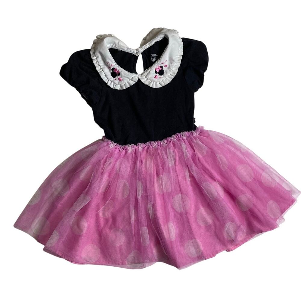 Disney Junior Minnie Mouse Girls Tutu Polka Dot Party Dress with Tulle 4T